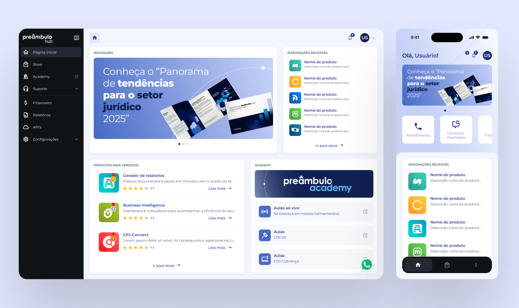 Telas do Preâmbulo Hub